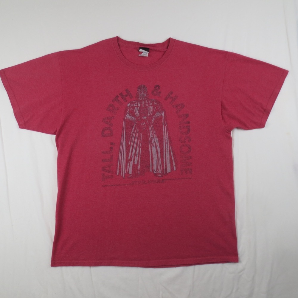 Star Wars Tall Darth & Handsome Vader T Shirt Mens XL Red Movie Film Funny Sith